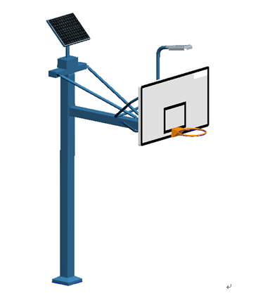 XLL013T方管太阳能篮球架